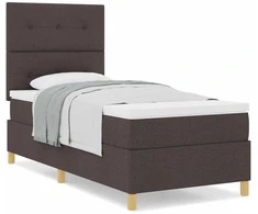 Kiemas lova su čiužiniu Tamsiai rudas 90 x 200 cm audinys