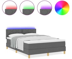 LED Čiužinio Lova Tamsiai pilka 160 x 200 cm audinys