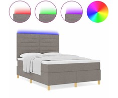 LED Čiužinio Lova su galvūgalio Tortora 160 x 200 cm audinys