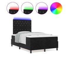 LED Čiužinio Lova su čiužiniu Juodas 120 x 190 cm Aksomas