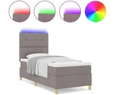 LED Čiužinio Lova su galvūgalio Tortora 80 x 200 cm audinys