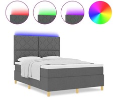 LED Čiužinio Lova Tamsiai pilka 160 x 200 cm audinys