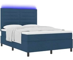 Kiemas lova su čiužiniu su LED Mėlyna 140 x 190 cm audinys