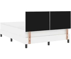 Kiemas lova su čiužiniu Balta 160 x 200 cm Dirbtinė oda