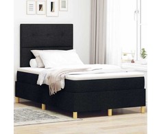 LED Čiužinio Lova su galvūgalio Juoda 120 x 190 cm audinys