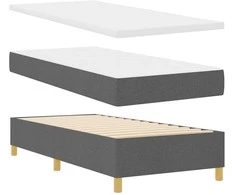 Kiemas lova su galvūgalio Tamsiai pilka 80 x 200 cm audinys