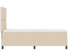 Kiemas lova su čiužiniu su LED Kreminė 80 x 200 cm audinys
