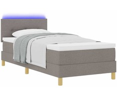 LED Čiužinio Lova su galvūgalio Taupe 100 x 200 cm audinys