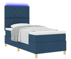 LED Čiužinio Lova su čiužiniu Mėlyna 100 x 200 cm audinys