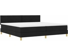 Kiemas lova su pagalve su galvūgalio Juoda 200 x 200 cm audinys