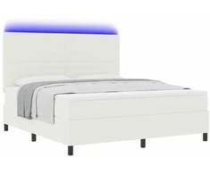 LED Čiužinio Lova su galvūgalio Kremas ir balta 180 x 200 cm