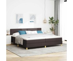 Kiemas lova su pagalve Tamsiai rudas 200 x 200 cm audinys