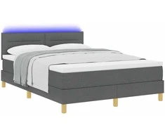 LED Čiužinio Lova Tamsiai pilka 140 x 200 cm audinys
