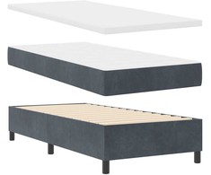 Kiemas lova su galvūgalio Tamsiai pilka 200 x 100 cm Aksomas