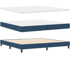 Kiemas lova su čiužiniu Mėlyna 200 x 200 cm audinys