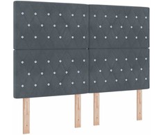Kiemas lova su čiužiniu Tamsiai pilka 140 x 200 cm Aksomas