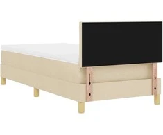 LED Čiužinio Lova su pagalve Kreminė 100 x 200 cm audinys
