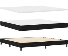 Kiemas lova su čiužiniu Juoda 200 x 200 cm audinys