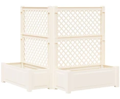 Didelis vazonas su treliu 2 pcs Balta 143 x 143 x 133,5 cm PP