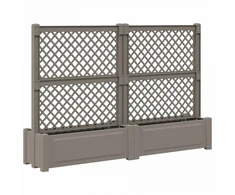 Didelis vazonas su treliu 2 pcs Pilka 200 x 43 x 133,5 cm PP