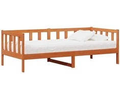 Dienos lova su čiužiniu Vaškas rudas ir baltas 90 x 200 cm