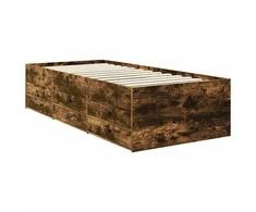 Dienos lova su stalčių Rūkyto ąžuolo ir juoda 100 x 200 cm