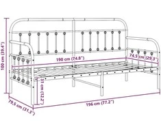 Lova Dienos lovos rėmas Balta 75 x 190 cm