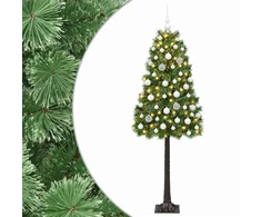Dirbtinė eglutė su lankstomomis šakomis ir bumbulais 120 cm