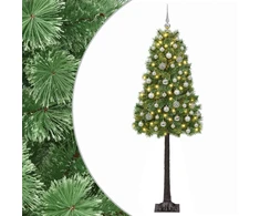 Dirbtinė eglutė su lankstomomis šakomis ir bumbulais 150 cm