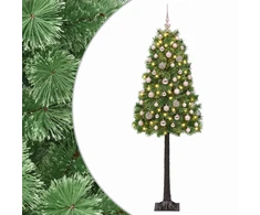 Dirbtinė eglutė su lankstomomis šakomis ir bumbulais 150 cm