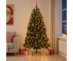 Dirbtinė kalėdinė eglutė su žaisliukais 210 cm 300 LED