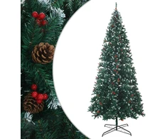 Dirbtinė Kalėdų eglutė 500 cm PVC ir Plienas Žalia ir balta
