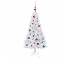 Dirbtinė Kalėdų eglutė su 150 LED Balta 120 cm PVC ir Plienas