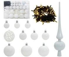 Dirbtinė Kalėdų eglutė su 150 LED Balta 150 cm PVC ir plienas