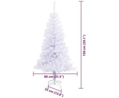 Dirbtinė Kalėdų eglutė su 150 LED Balta 150 cm PVC ir plienas