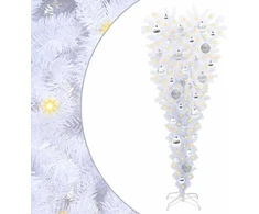 Dirbtinė Kalėdų eglutė su 150 LED Balta 120 cm PVC ir Plienas