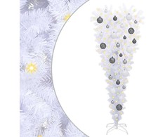 Dirbtinė Kalėdų eglutė su 150 LED Balta 120 cm PVC ir Plienas