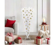 Dirbtinė Kalėdų eglutė su 150 LED Balta 120 cm PVC ir Plienas