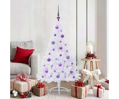 Dirbtinė Kalėdų eglutė su 150 LED Balta 150 cm PVC ir Plienas
