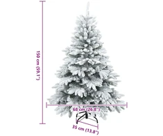 Dirbtinė Kalėdų eglutė su 150 LED Balta 150 cm PE ir PVC