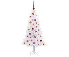 Dirbtinė Kalėdų eglutė su 150 LED Balta 150 cm PVC ir plienas