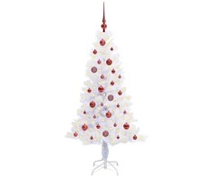 Dirbtinė Kalėdų eglutė su 150 LED Balta 150 cm PVC ir plienas