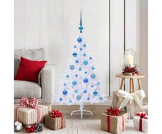 Dirbtinė Kalėdų eglutė su 150 LED Balta 120 cm PVC ir Plienas