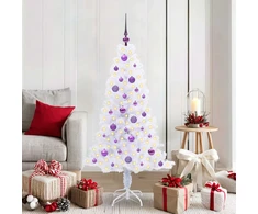 Dirbtinė Kalėdų eglutė su 150 LED Balta 150 cm PVC ir plienas
