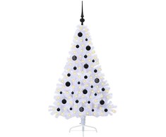 Dirbtinė Kalėdų eglutė su 150 LED Balta 150 cm PVC ir Plienas