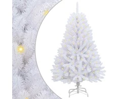 Dirbtinė Kalėdų eglutė su 150 LED Balta 150 cm PVC ir metalas