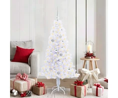 Dirbtinė Kalėdų eglutė su 150 LED Balta 150 cm PVC ir plienas