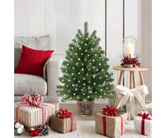 Dirbtinė Kalėdų eglutė su 150 LED s stovu Žalia 95 cm PE ir PVC