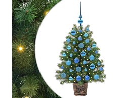 Dirbtinė Kalėdų eglutė su 150 LED s stovu Žalia 95 cm PE ir PVC