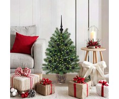 Dirbtinė Kalėdų eglutė su 150 LED s stovu Žalia 95 cm PE ir PVC
